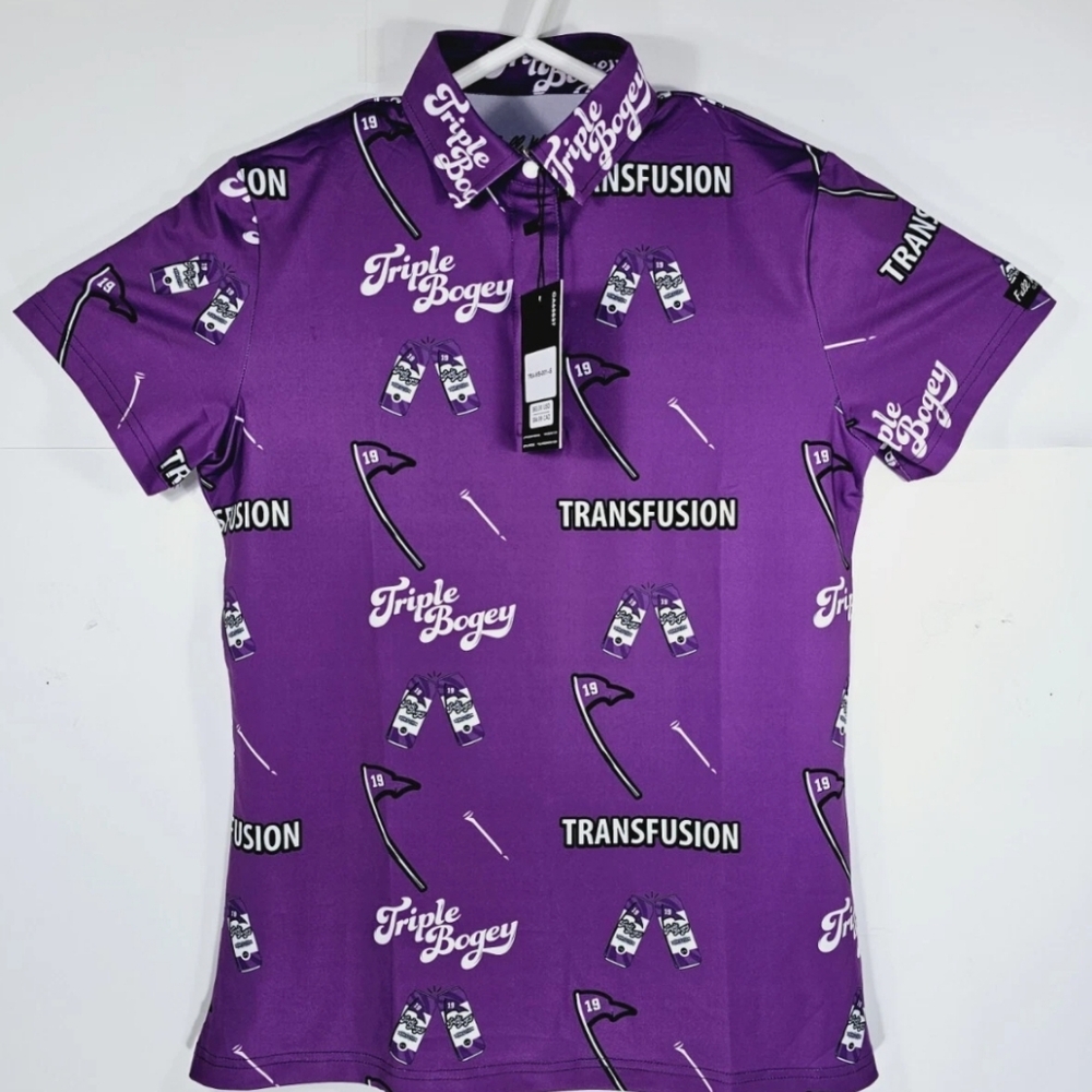 NWT Full Wedge Golf Transfusion Womens Small Golf Shirt Polo Purple